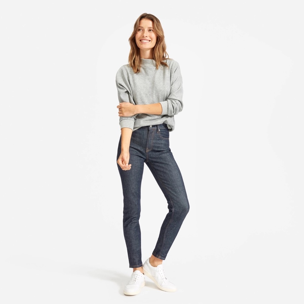 Everlane High-Rise Skinny Jeans in Dark Indigo